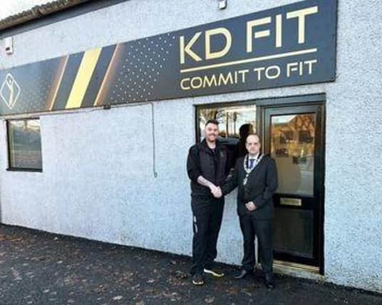 Kieran Doglass and Kelso provost Gavin Horsburgh at the new KD Fit Studio.
