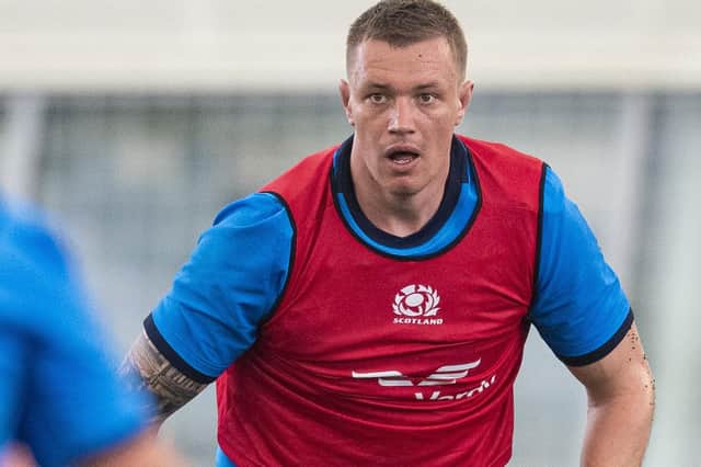 Glen Young during a Scotland training session in Edinburgh last week (Photo by Ross MacDonald/SNS Group/SRU)