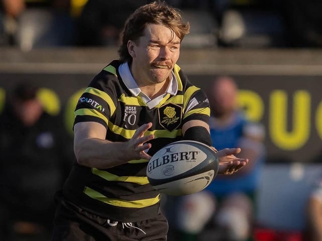 Roly Brett in action for Melrose as they beat Hawick 33-12 at home at the Greenyards on Saturday (Photo: Andy McLean)