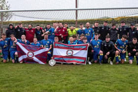 Eyemouth United Amateurs celebrating winning every game of the Border Amateur Football Association C division's latest season (Photo: Stuart Fenwick)