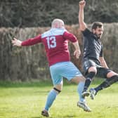 St Boswells being beaten 3-2 at home by Berwick Colts in their Sanderson Cup quarter-final on Saturday (Photo: Bill McBurnie)