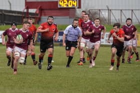 Gala on the attack against Glasgow Hawks in extra time during their 26-23 first-round Scottish cup defeat at Netherdale on Saturday (Photo: Alwyn Johnston)
