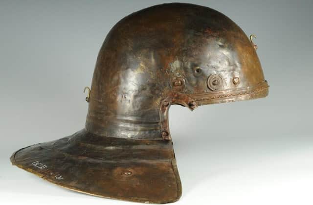 One of the First Century helmets on show.