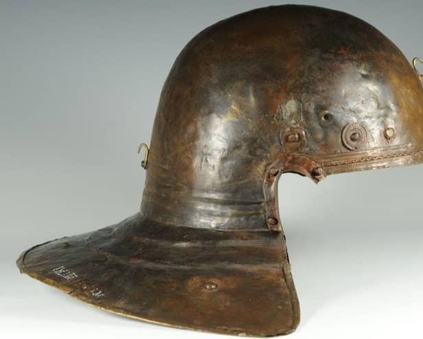 One of the First Century helmets on show.