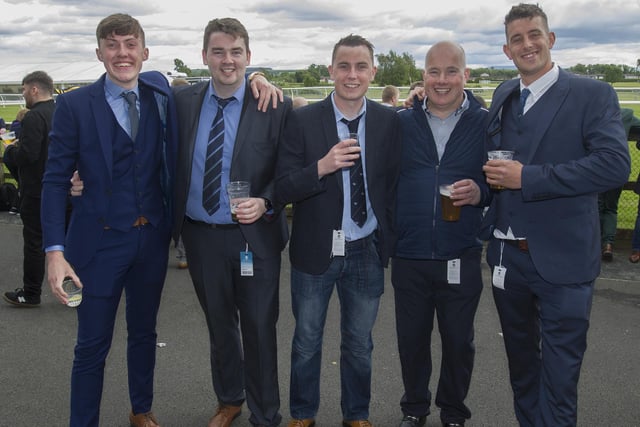 Five of the thousands of race-goers at Kelso on Sunday