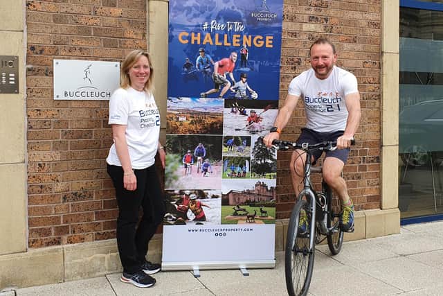 Joanna Watson and David Peck of Buccleuch Property get in shape for the challenge.