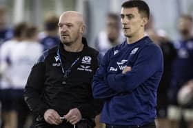 Head coach Gregor Townsend and Cameron Redpath during a Scotland rugby training session at Edinburgh's Oriam last week (Photo by Craig Williamson/SNS Group/SRU)