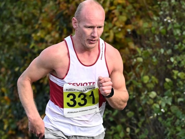 Mark Young was third in 1:19:40 at the latest Jedburgh Running Festival’s half-marathon on Sunday (Photo: Neil Renton)