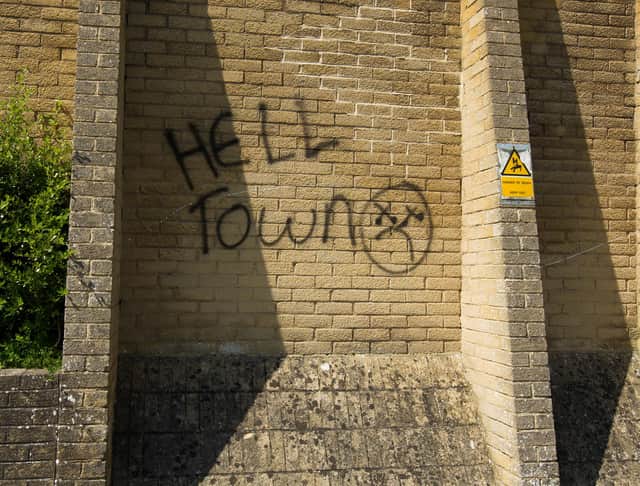 Graffiti probe. (Photo: BILL McBURNIE)