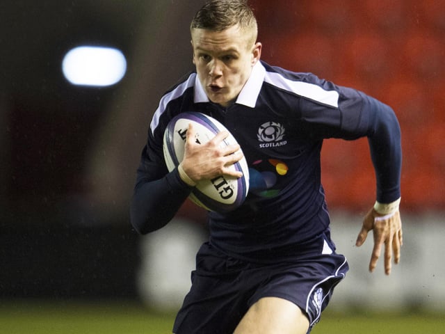 Darcy Graham in action for Scotland under-20s versus Ireland in Cumbernauld in February 2017 (Photo: SNS Group/SRU/Bill Murray)