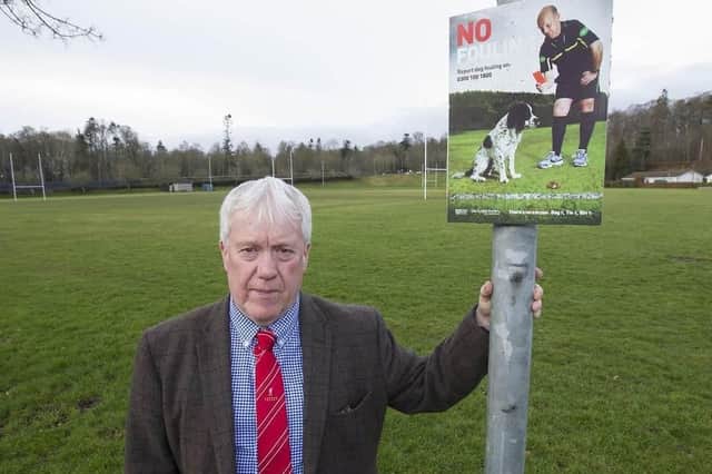 Councillor Tom Wetherston, who led an earlier campaign against dogs fouling on sport pitches.