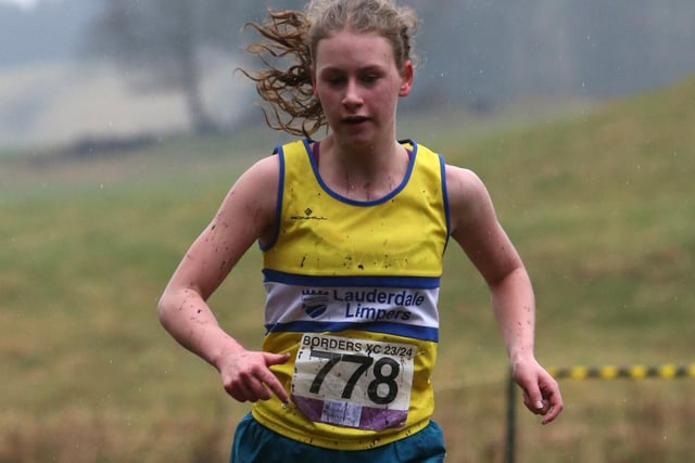 Ava Macleod at Sunday's Borders Cross-Country Series junior race at Galashiels