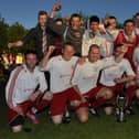 Gala Rovers players celebrating winning 2013's Waddell Cup by beating Greenlaw 3-0 (Photo: Stuart Cobley)