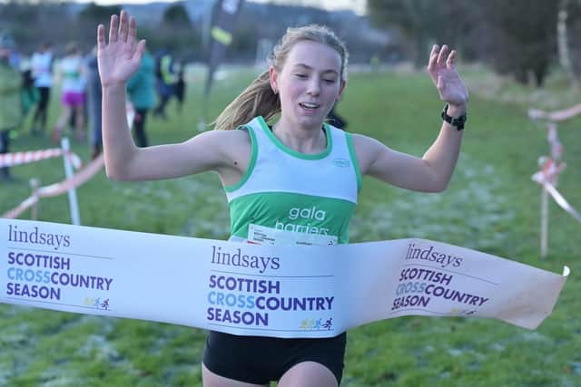 Gala Harrier Isla Paterson won the under-20 women's 6.4km race at Saturday's east district cross-country championships at Aberdeen in 23:36