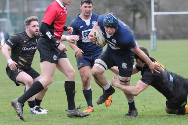 Scott McCymont on the attack for Selkirk at Currie Chieftains on Saturday (Pic: Grant Kinghorn)