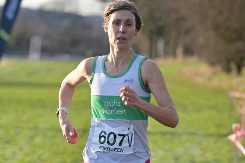 Gala Harrier Sara Green was first over-40 female veteran in the senior women and masters' 8.6km race at Saturday's east district cross-country championships at Aberdeen in 31:57