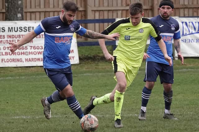 Vale of Leithen on the ball against Jeanfield Swifts on Saturday (Pic: David Wilson)