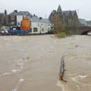 The Teviot in Hawick yesterday. Photo: Bill McBurnie.