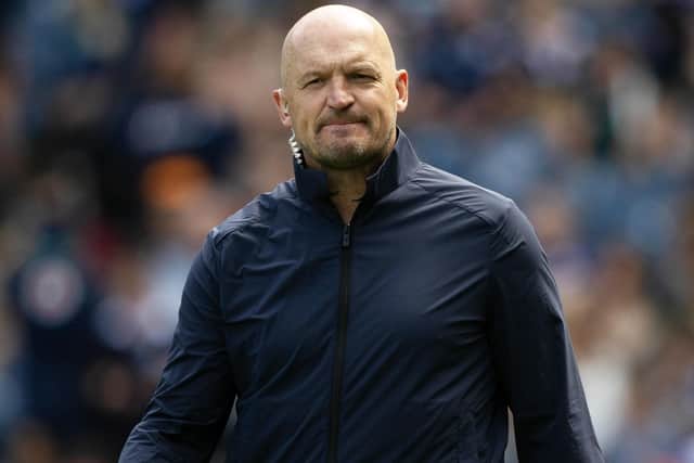 Head coach Gregor Townsend watching Scotland during their 33-17 Nations Championship win hosting Fiji at Edinburgh’s Murrayfield Stadium on Saturday (Photo: Craig Williamson/SNS Group/SRU)