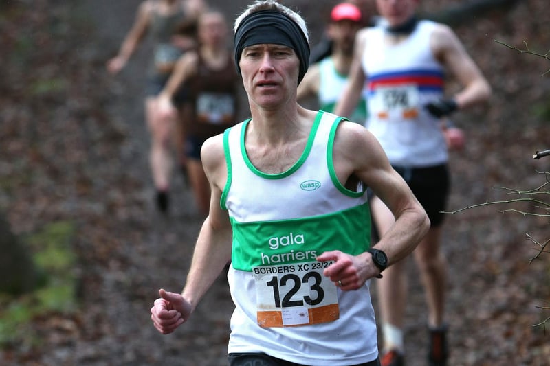 Gala Harriers over-40 Iain Stewart finished 20th in 26:42 in Sunday's senior Borders Cross-Country Series race at Paxton