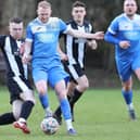 Earlston Rhymers, seen here losing 7-0 to South Ayrshire's Annbank United in the fifth round of this season's Scottish Amateur Cup at the weekend, are back in knockout action this coming Saturday, away to Chirnside United in the Border Cup's first round (Photo: Brian Sutherland)