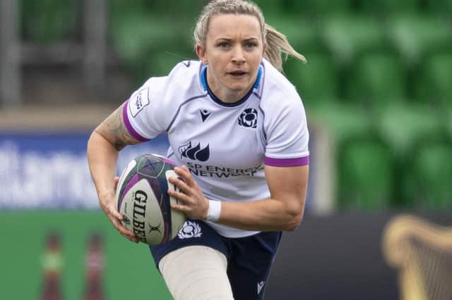 Jedburgh's Chloe Rollie in action for Scotland during their Women's Six Nations match against France at Scotstoun Stadium in Glasgow on Sunday (Photo by Ross MacDonald/SNS Group/SRU)