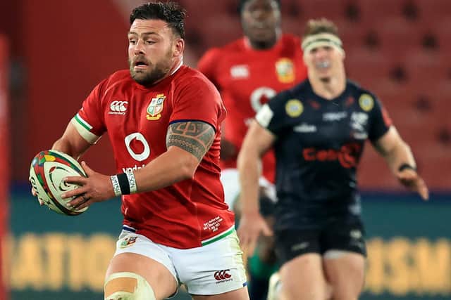 Rory Sutherland playing against Cell C Sharks for the British and Irish Lions at Emirates Airline Park in Johannesburg this week (Photo by David Rogers/Getty Images)