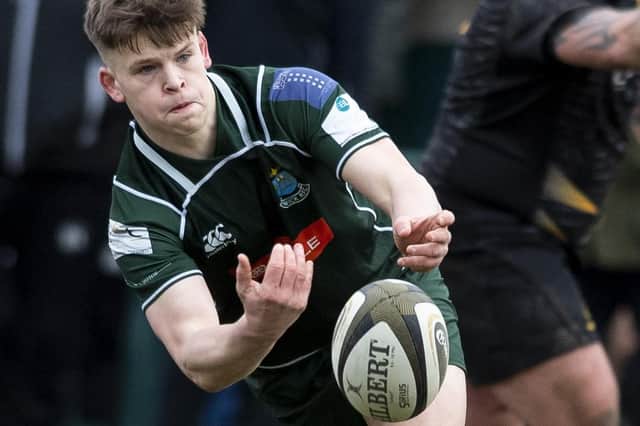 Hawick's Hector Patterson during their Tennent's Premiership final win against Currie Chieftains at home at Mansfield Park in March (Photo by Mark Scates/SNS Group/SRU)