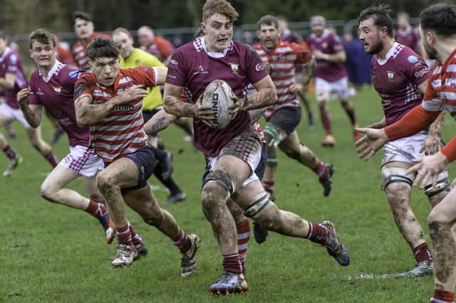 Gala on the attack during their 15-12 win away to Peebles at the Gytes in the Border League on Saturday (Photo: Stephen Mathison)