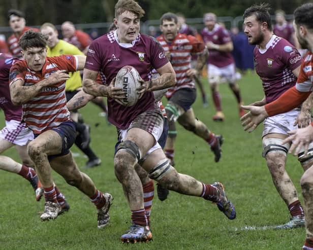 Gala on the attack during their 15-12 win away to Peebles at the Gytes in the Border League on Saturday (Photo: Stephen Mathison)