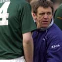 Greig Oliver coaching Hawick against Currie at Mansfield Park in 2002, the year he led them to a league and cup double (Picture: Ian Rutherford)