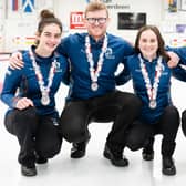 Kelso's Cameron Bryce, far right, with his World Mixed Curling Championship silver medal-winning team (Pic: WCF/Ansis Ventins)