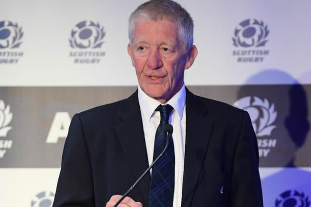 Scottish Rugby Union board chairman John Jeffrey at the governing body's 2022 AGM on Saturday at Edinburgh's Murrayfield Stadium (Photo by Ross Parker/SNS Group/SRU)