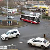 Mart Street roundabout in Hawick.