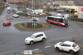 Mart Street roundabout in Hawick.