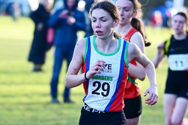 Kirsty Rankine running for Team Borders at Bathgate