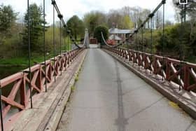 The Kalemouth suspension bridge.