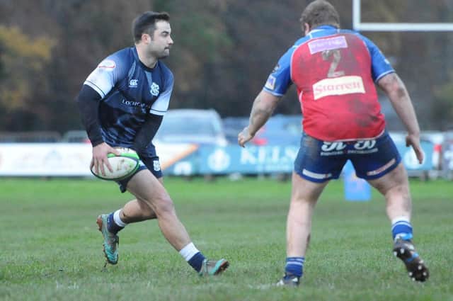 Aaron McColm on the ball during Selkirk's 33-12 victory away to Jed-Forest on Saturday (Photo: Grant Kinghorn)