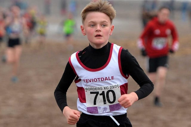 Teviotdale Harriers under-nine Connor Davidson was tenth in the junior race at Sunday's Borders Cross-Country Series meeting at Spittal in 9:11