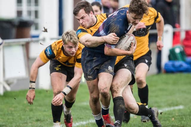 Ben Pickles on the ball for Selkirk against Currie Chieftains on Saturday (Photo: Bill McBurnie)