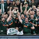 Hawick players celebrating winning rugby's Scottish Cup final against Marr on Saturday (Photo: Mark Scates/SNS Group/SRU)