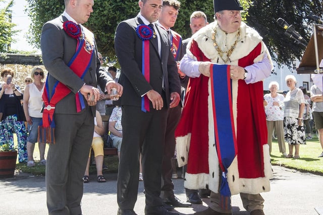 Provost Harvey Oliver conducts his duties at the returning of the sashes on Sunday afternoon.