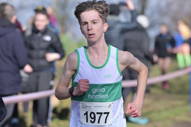 Oliver Hastie at 2024's Scottish Athletics cross-country championships at Falkirk on Saturday