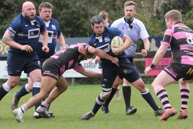 Selkirk hooker Bruce Riddell in action during the Souters' 49-13 Scottish cup knockout at Ayr on Saturday (Pic: Grant Kinghorn)