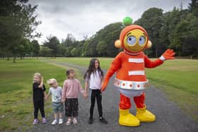 Ziggy the alien takes kids through their road safety paces at Wilton Lodge Park.