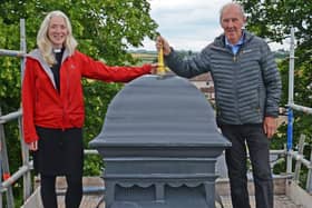 Rev Anna Rodwell and Eddie Robertson with the new ventilator.