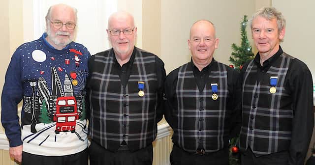 John, Andy, Stuart and Colin proudly display their SBBA medals.