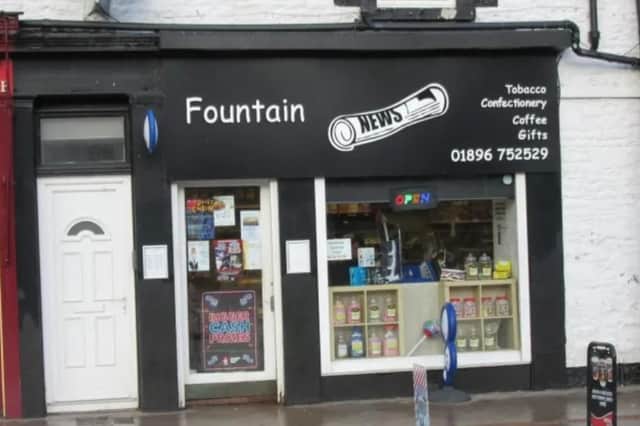Fountain News in Galashiels, about to move around the corner.