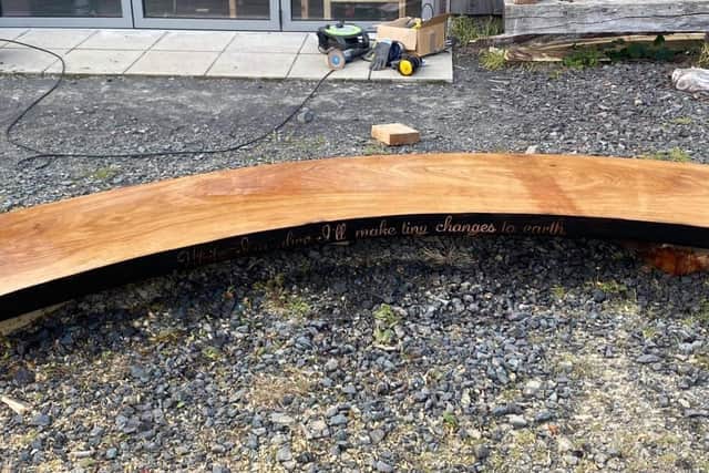 Scott Hutchison's bench to be installed at the Haining next weekend.