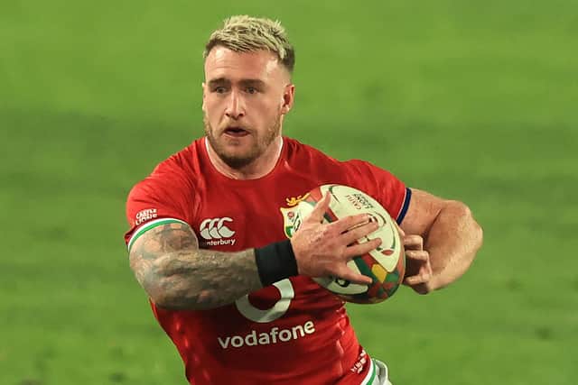 British and Irish Lions captain Stuart Hogg running with the ball against the Sigma Lions at Emirates Airline Park in Johannesburg in South Africa on Saturday (Photo by David Rogers/Getty Images)